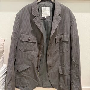 GENERRA Men's Charcoal Striped Military Jacket